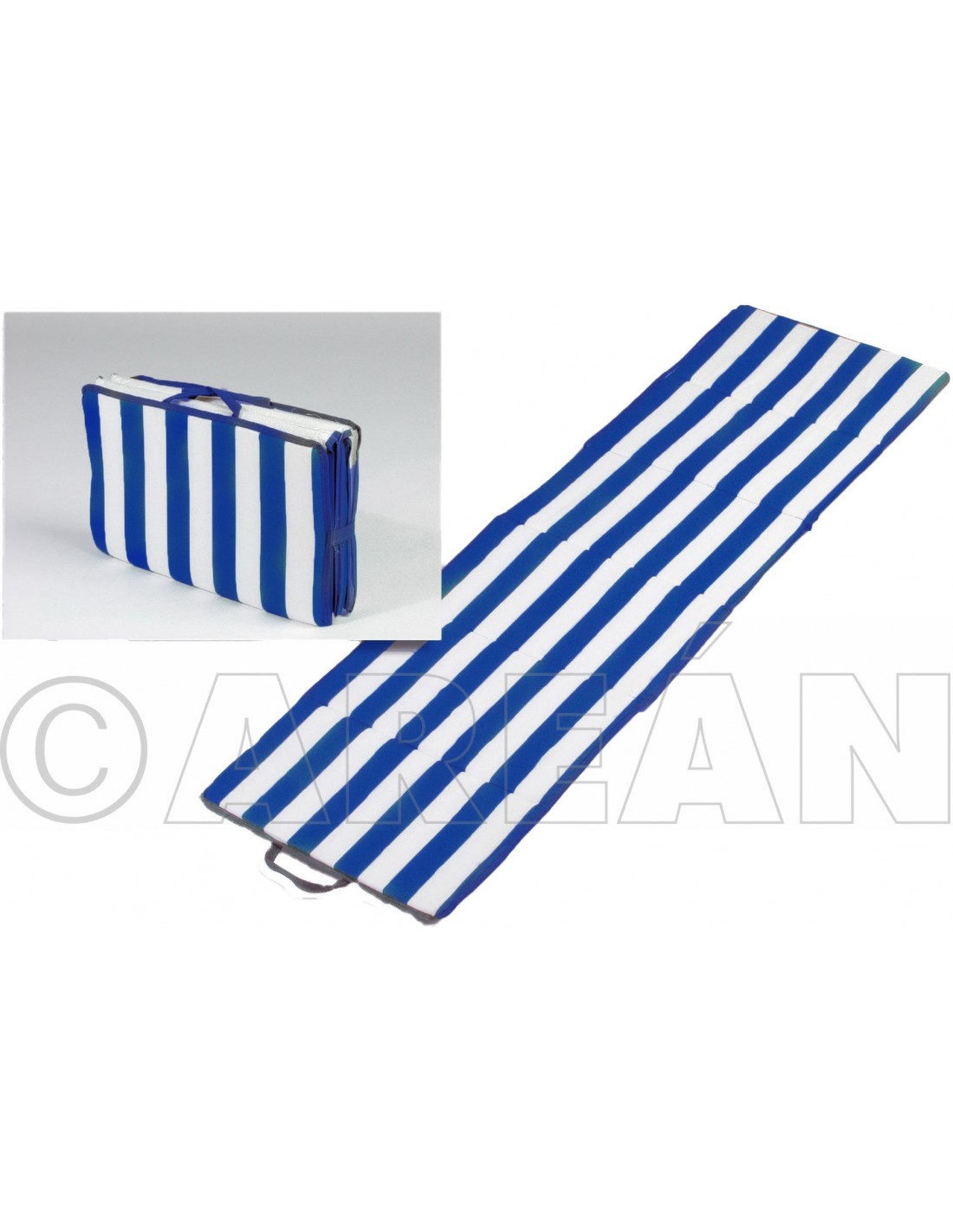Colchoneta de suelo de algodón a rayas - azul navy - Kiabi - 35.00€